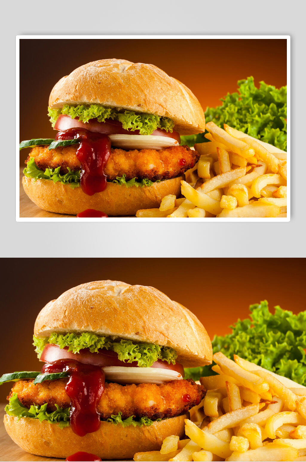 薯条汉堡食物摄影图片