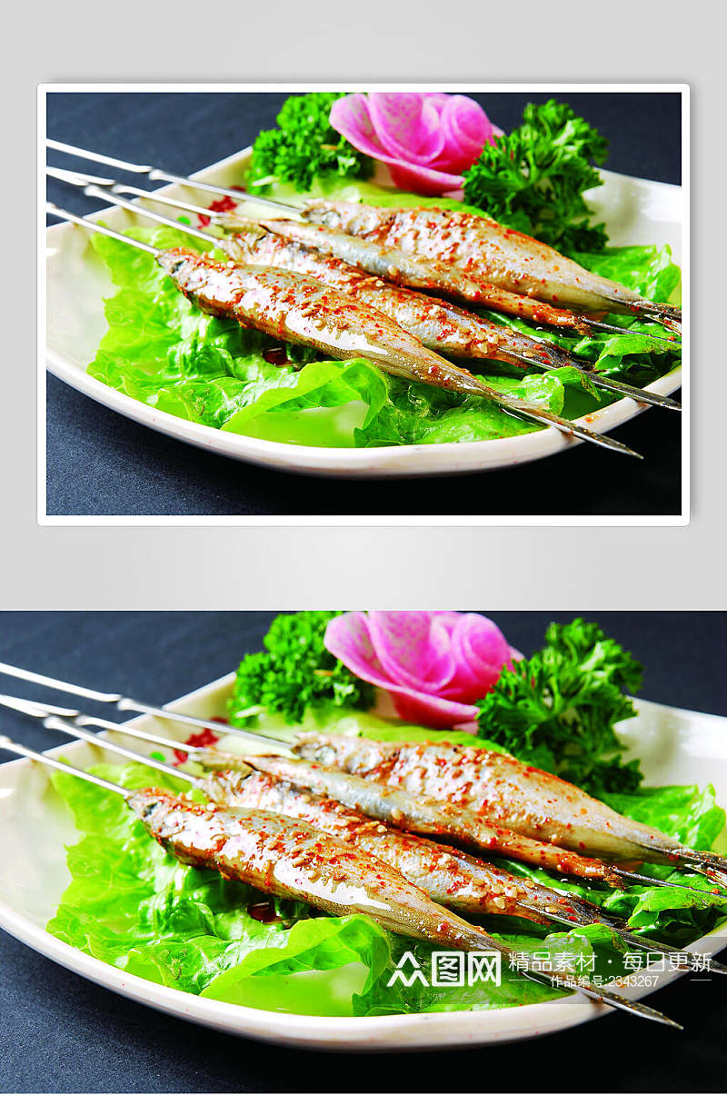 新鲜美味多春鱼食物图片素材