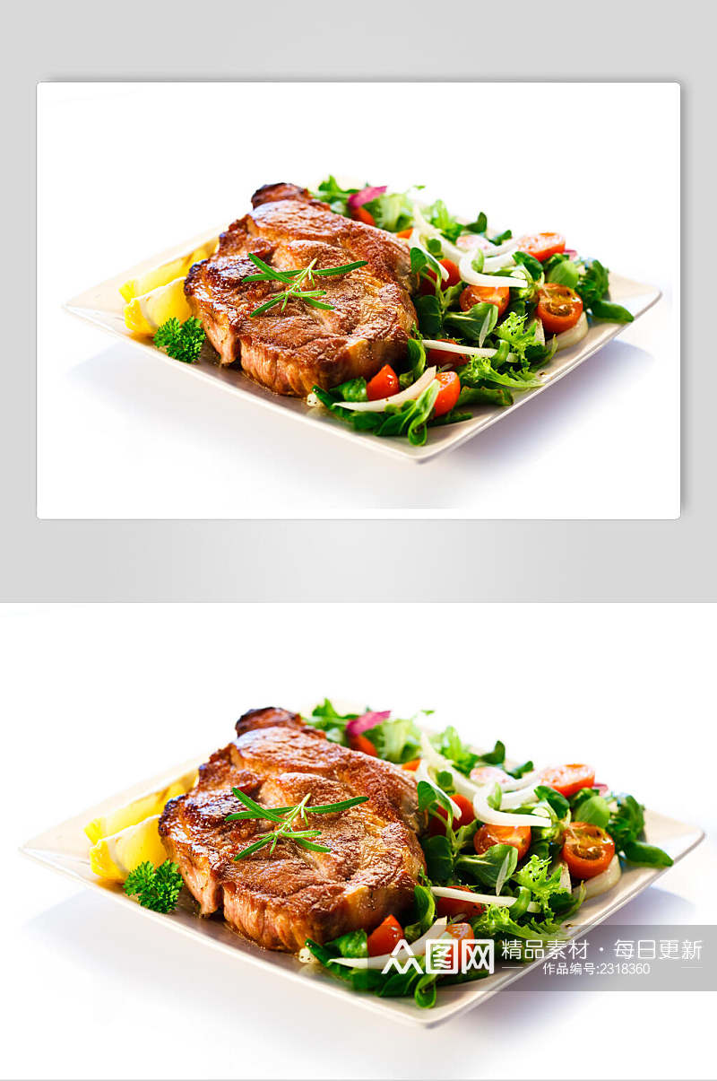 沙拉牛排餐饮高清图片素材