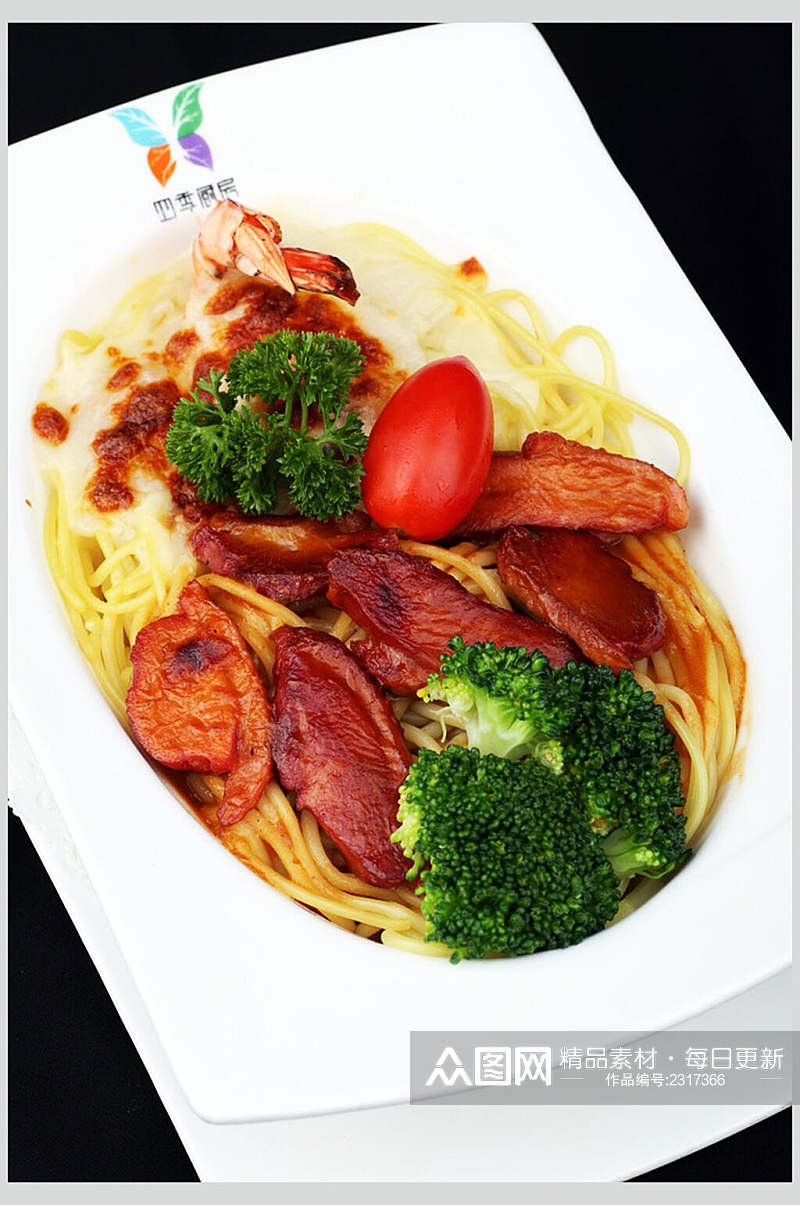 香桃鸭胸焗汁大虾餐饮食物图片素材