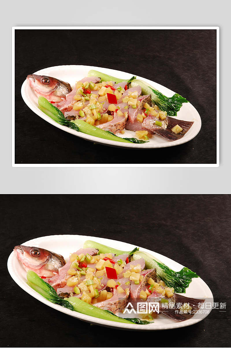 冬菜碎蒸草鱼食品菜摄影图片素材