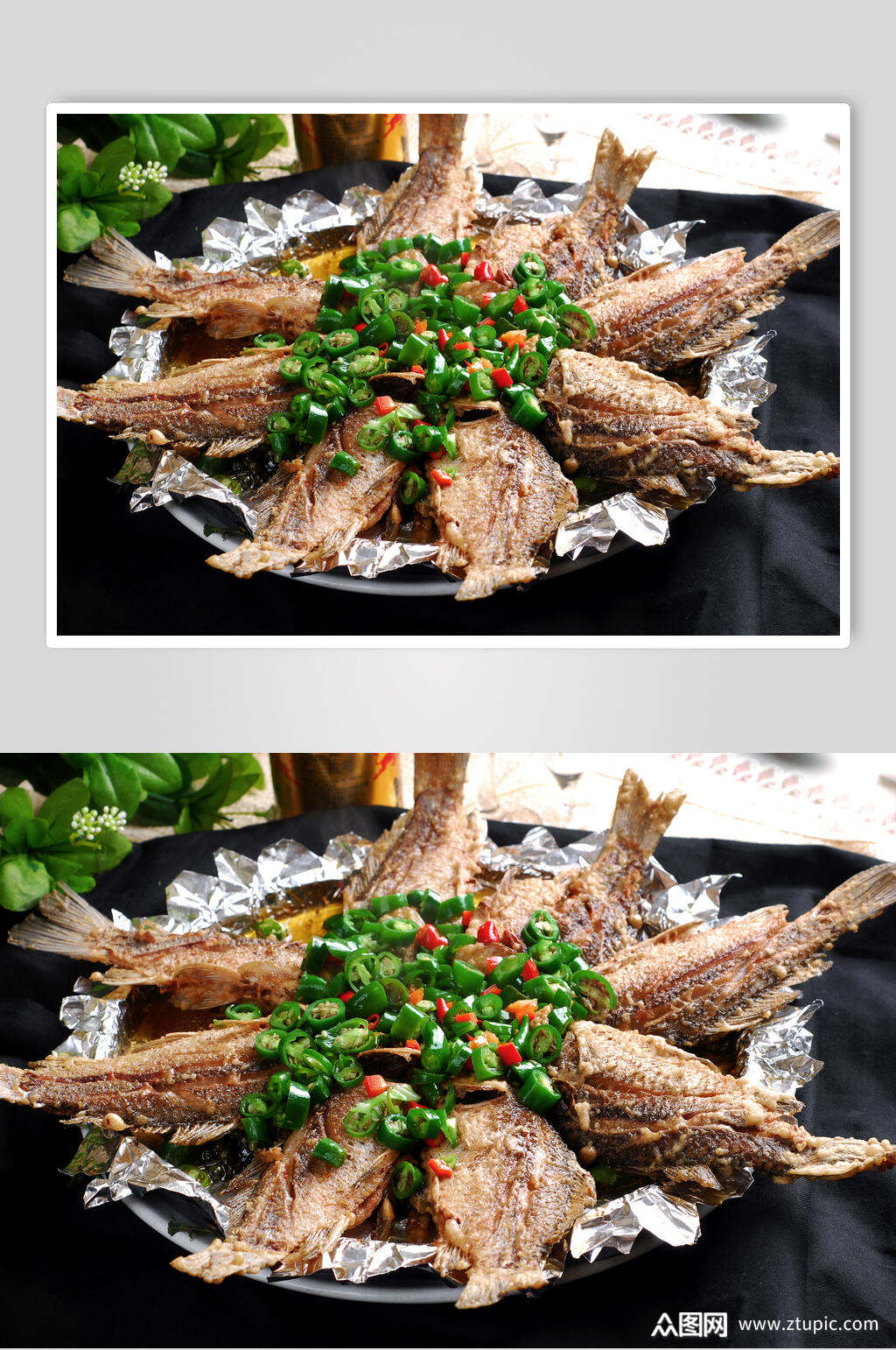 美味对话铁板鲫鱼美食图片