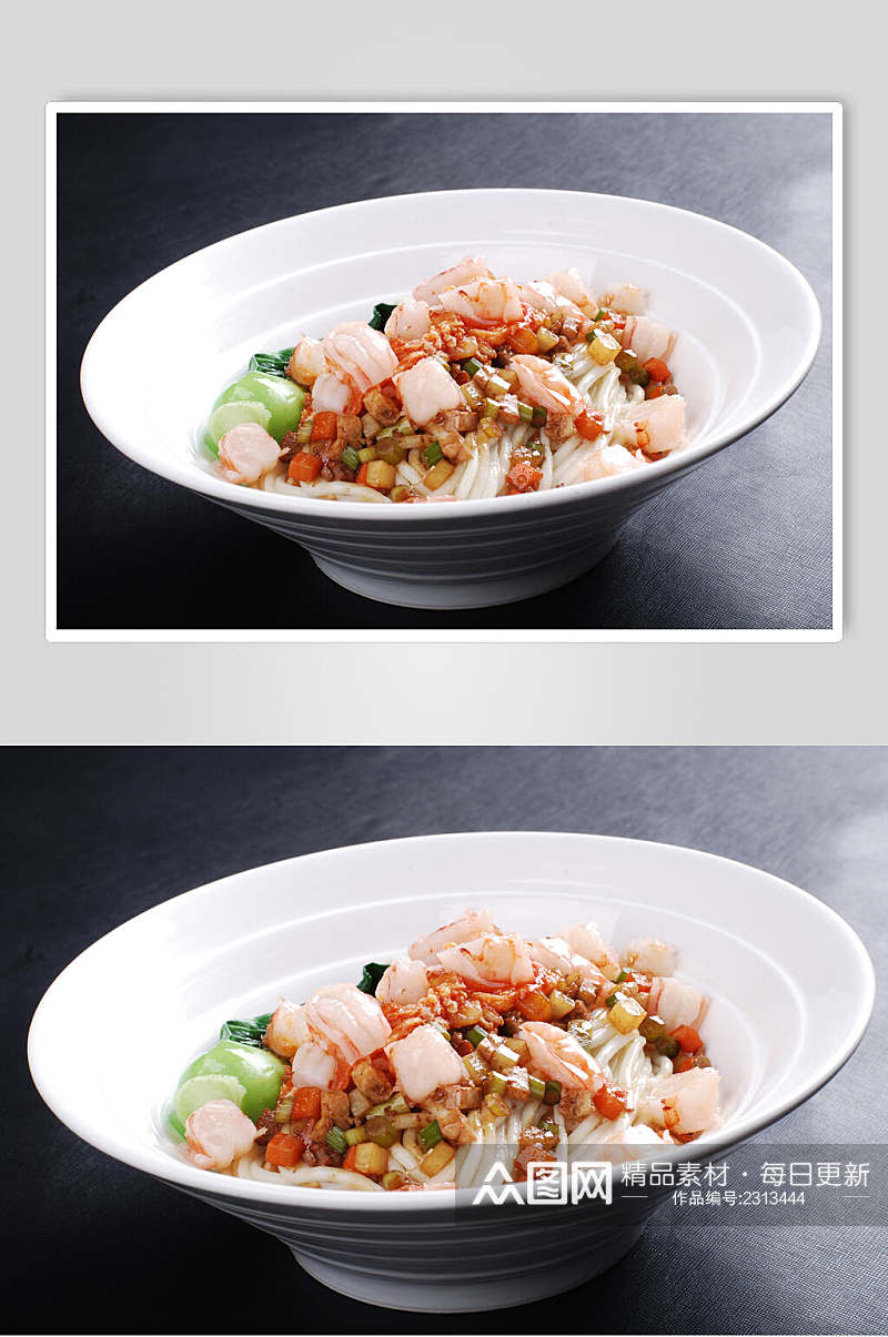 虾仁干拌面餐饮美食图片素材