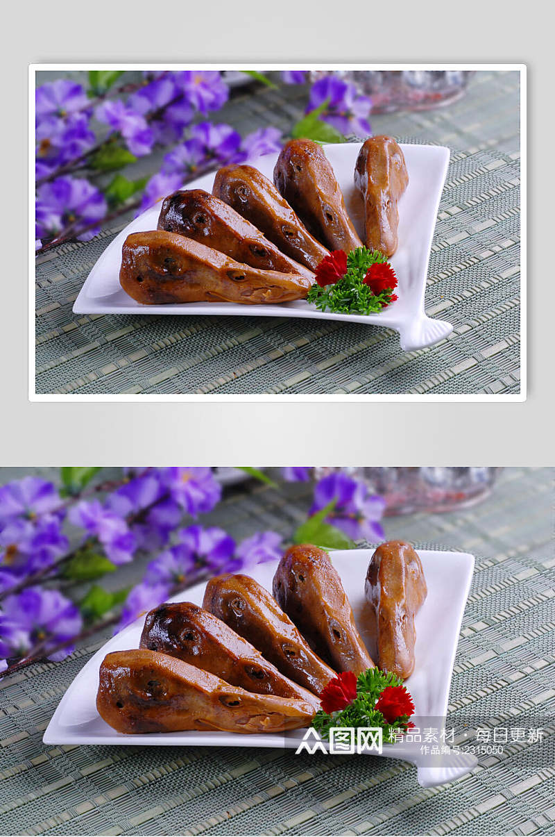 烧腊潮式卤水鹅头食品图片素材