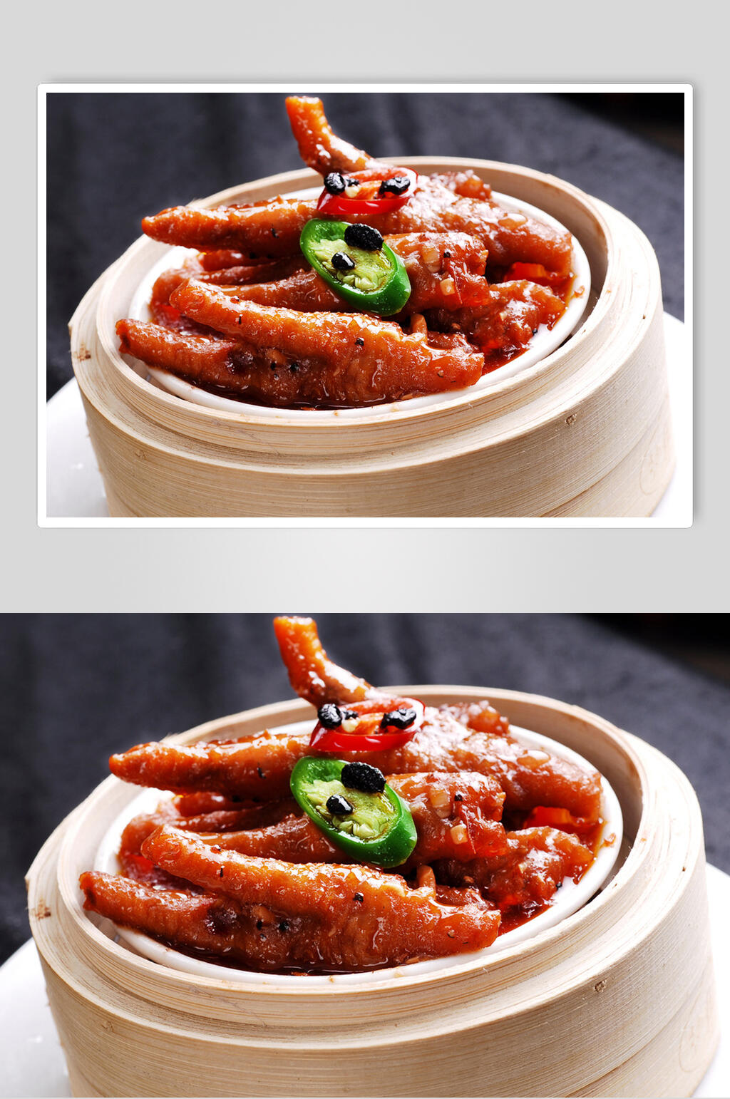 特色豉汁蒸凤爪食品高清图片素材