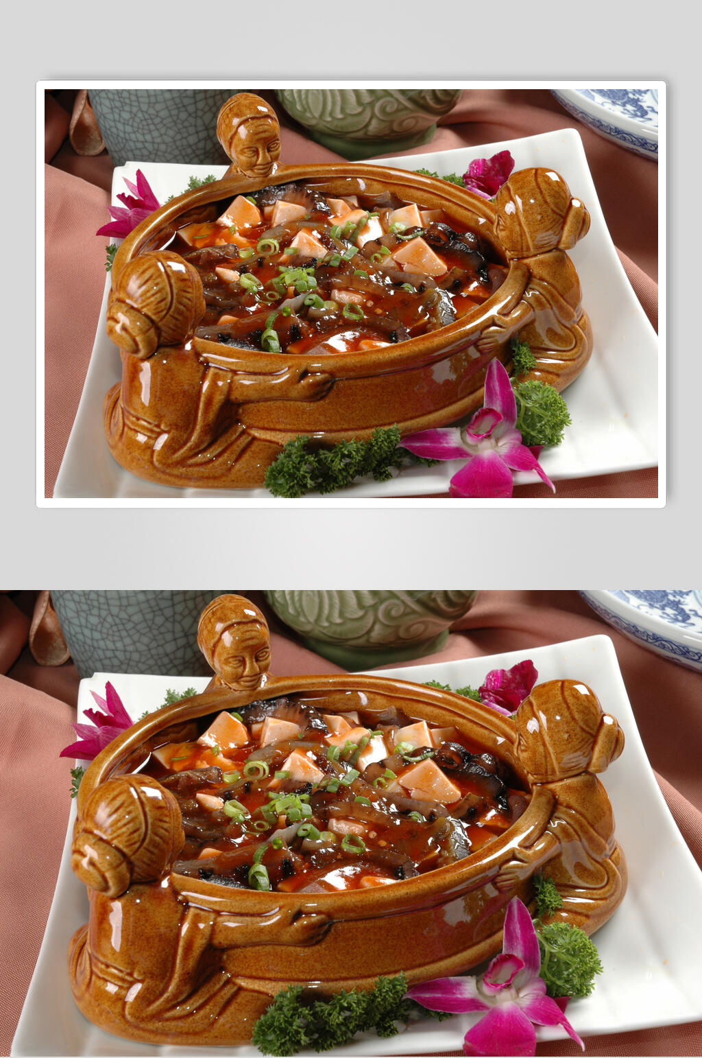 麻婆豆腐烧海参高清图片素材