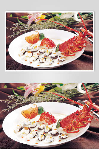 芙蓉蒸龙虾仔食品高清图片