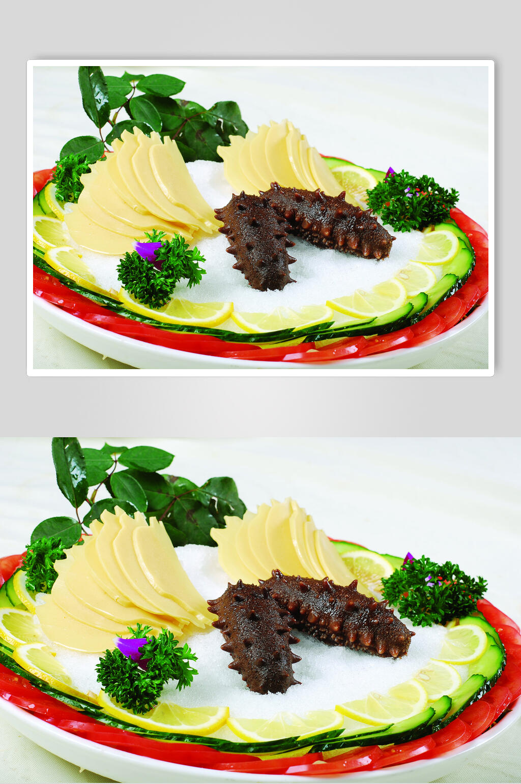辽参拼素鲍鱼食物图片素材
