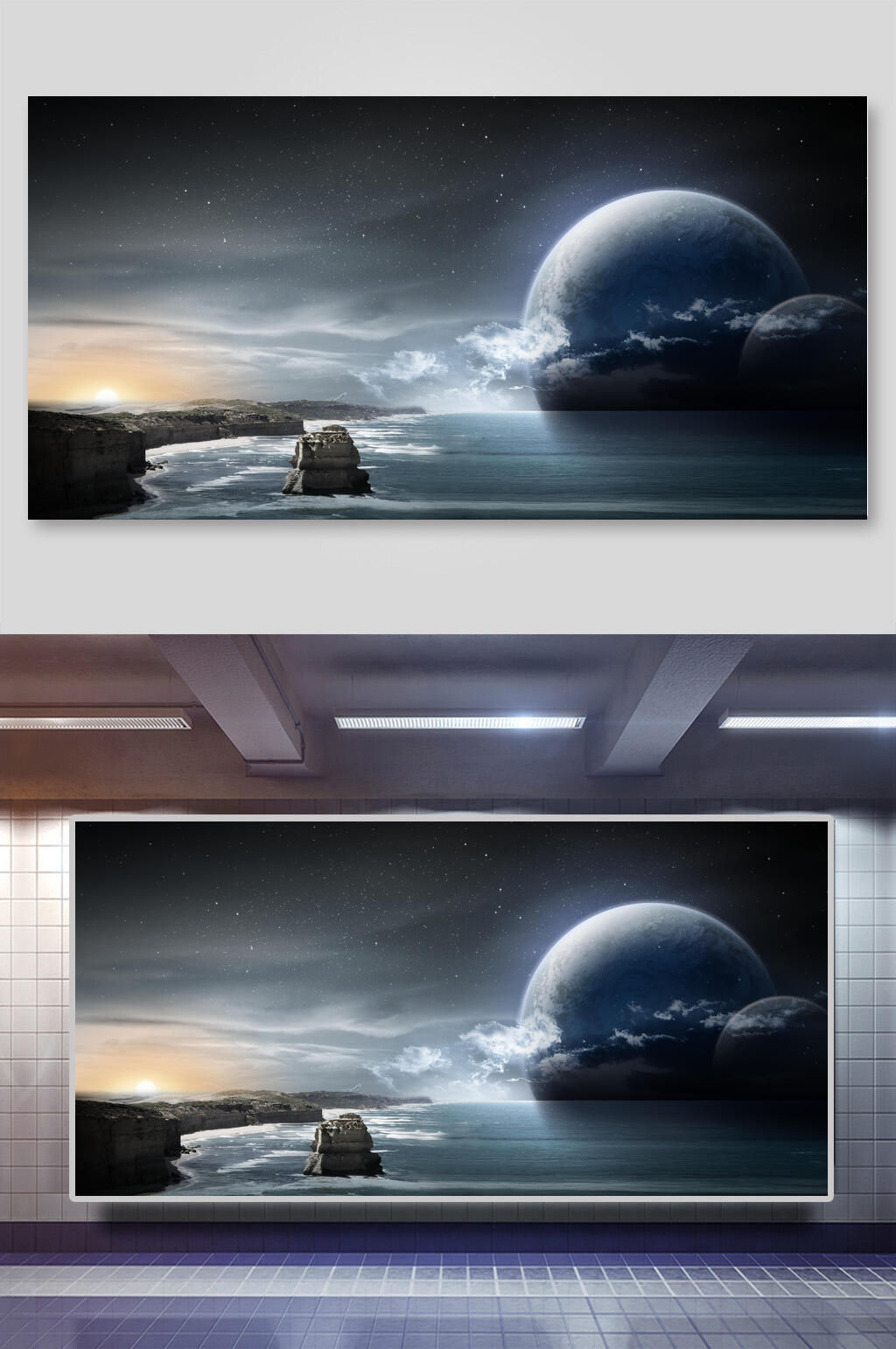 星球太空科技星球背景展板素材