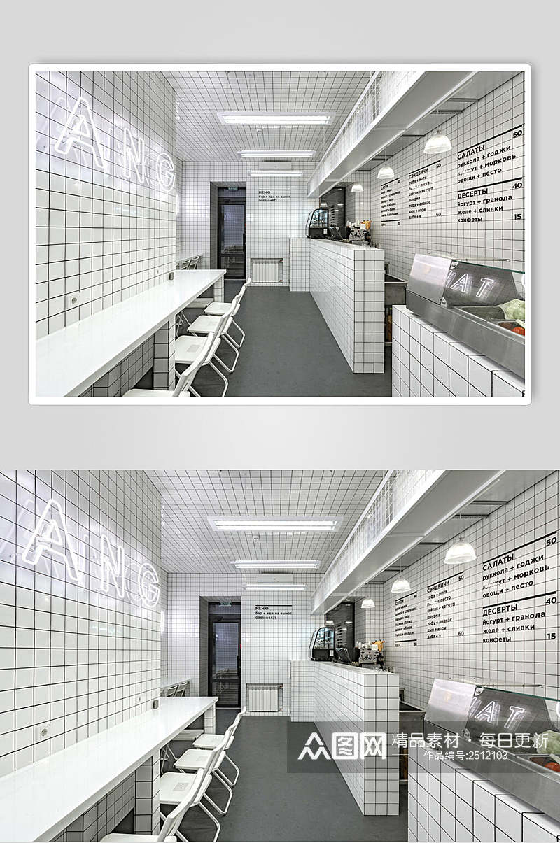 白色商业餐厅餐桌摄影图片素材