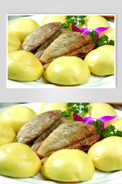 烤鱼粗粮包食物高清图片