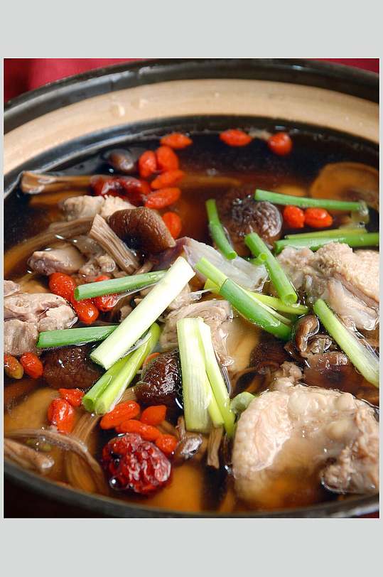 茶树菇煲老鸭汤餐饮食品图片