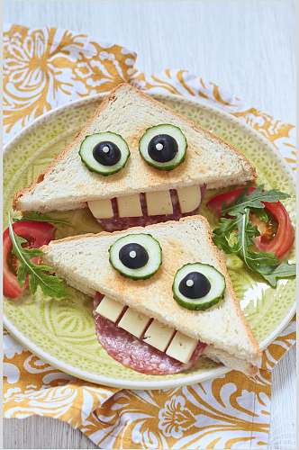 早餐三明治食品高清图片