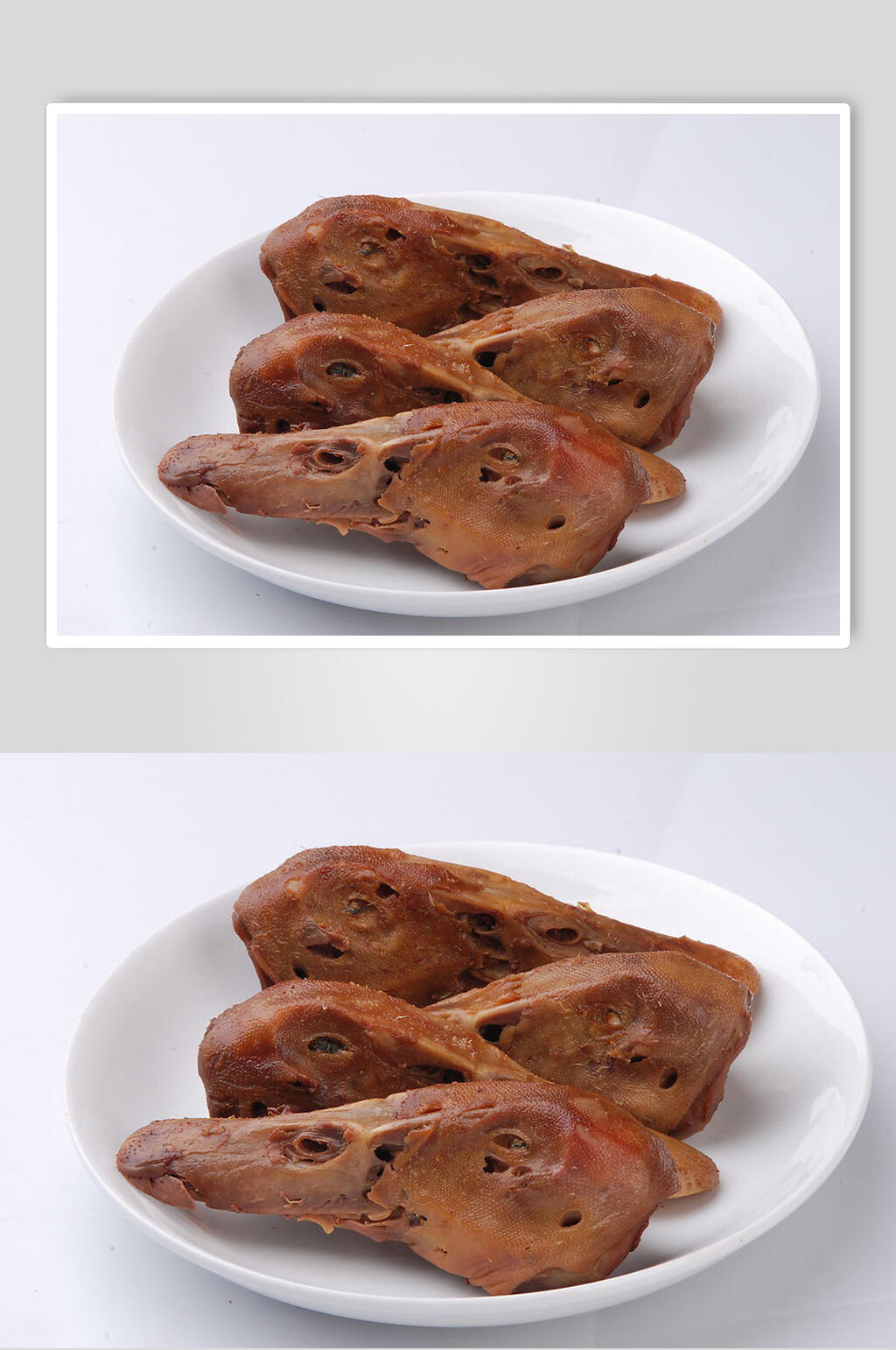 招牌美味鸭脖鸭头鸭舌食物摄影图片素材