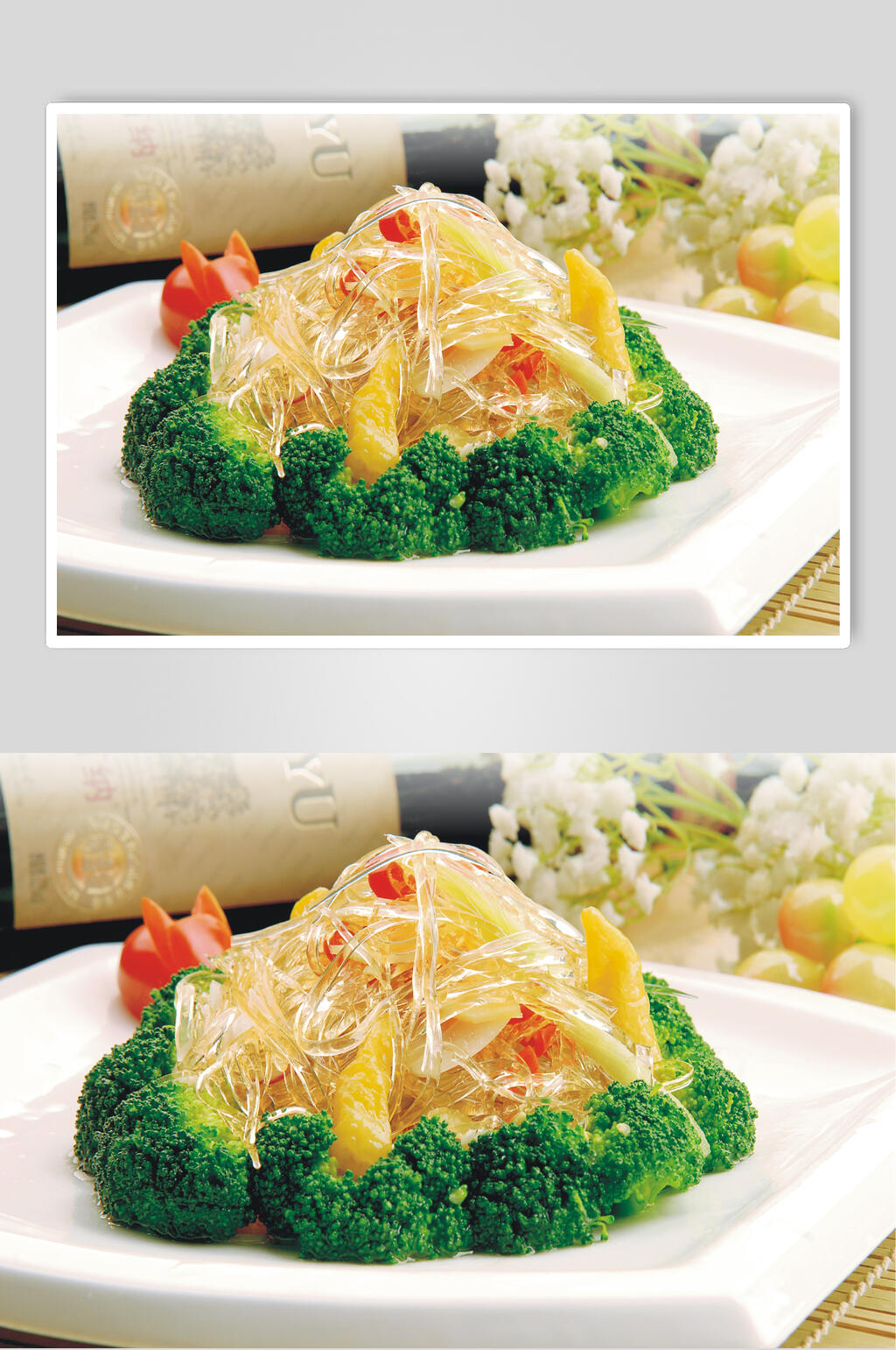 西蓝花兰花素翅图片素材