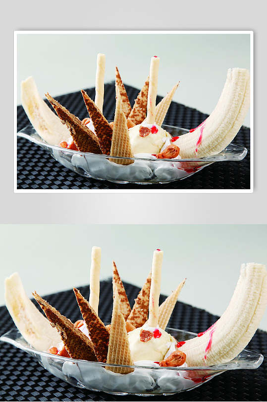 香蕉船冰淇淋餐饮高清图片