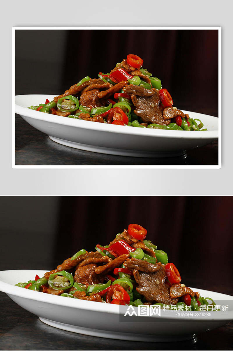 湘味小炒黄牛肉食物摄影图片素材