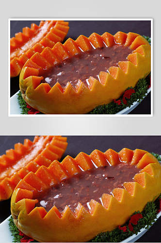 木瓜杂粮粥食品高清图片