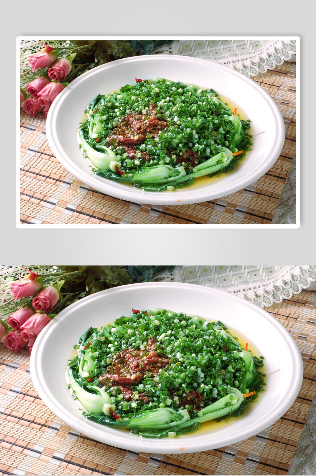 新鲜美味葱香牛柳食物高清图片素材