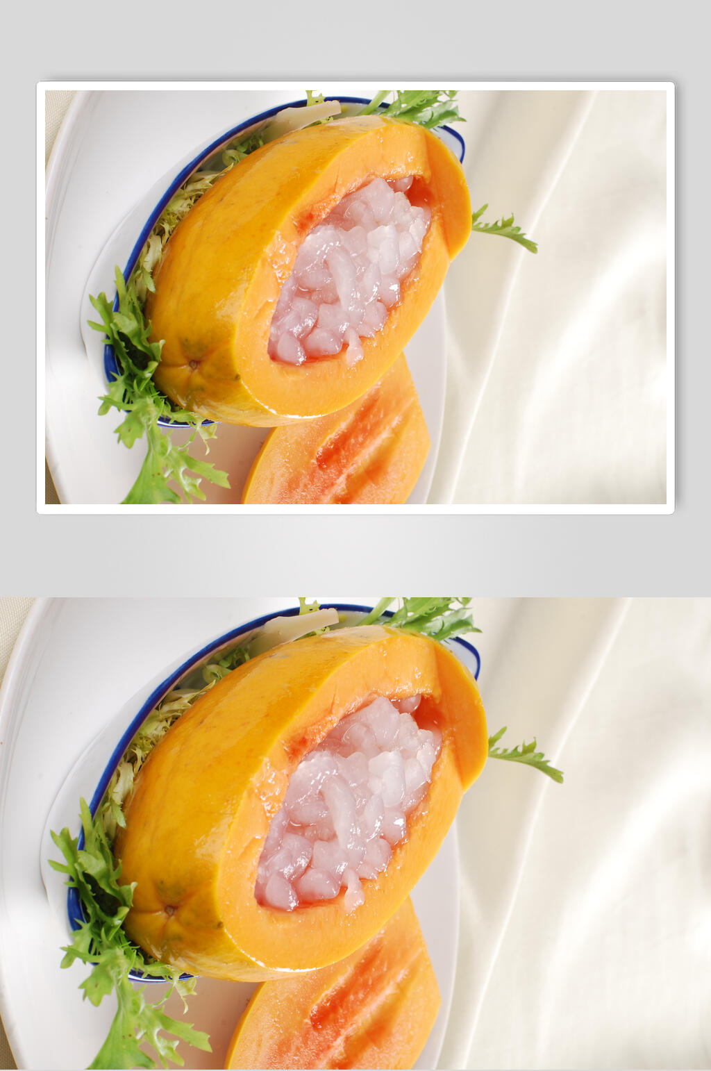 冰镇木瓜炖雪蛤美食图片素材