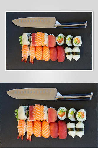 招牌海鲜料理寿司食品高清图片