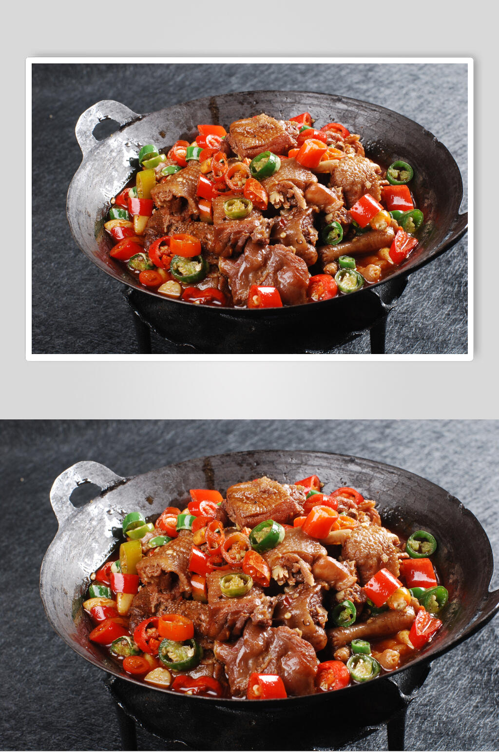 香辣干锅土鸡元份美食图片素材