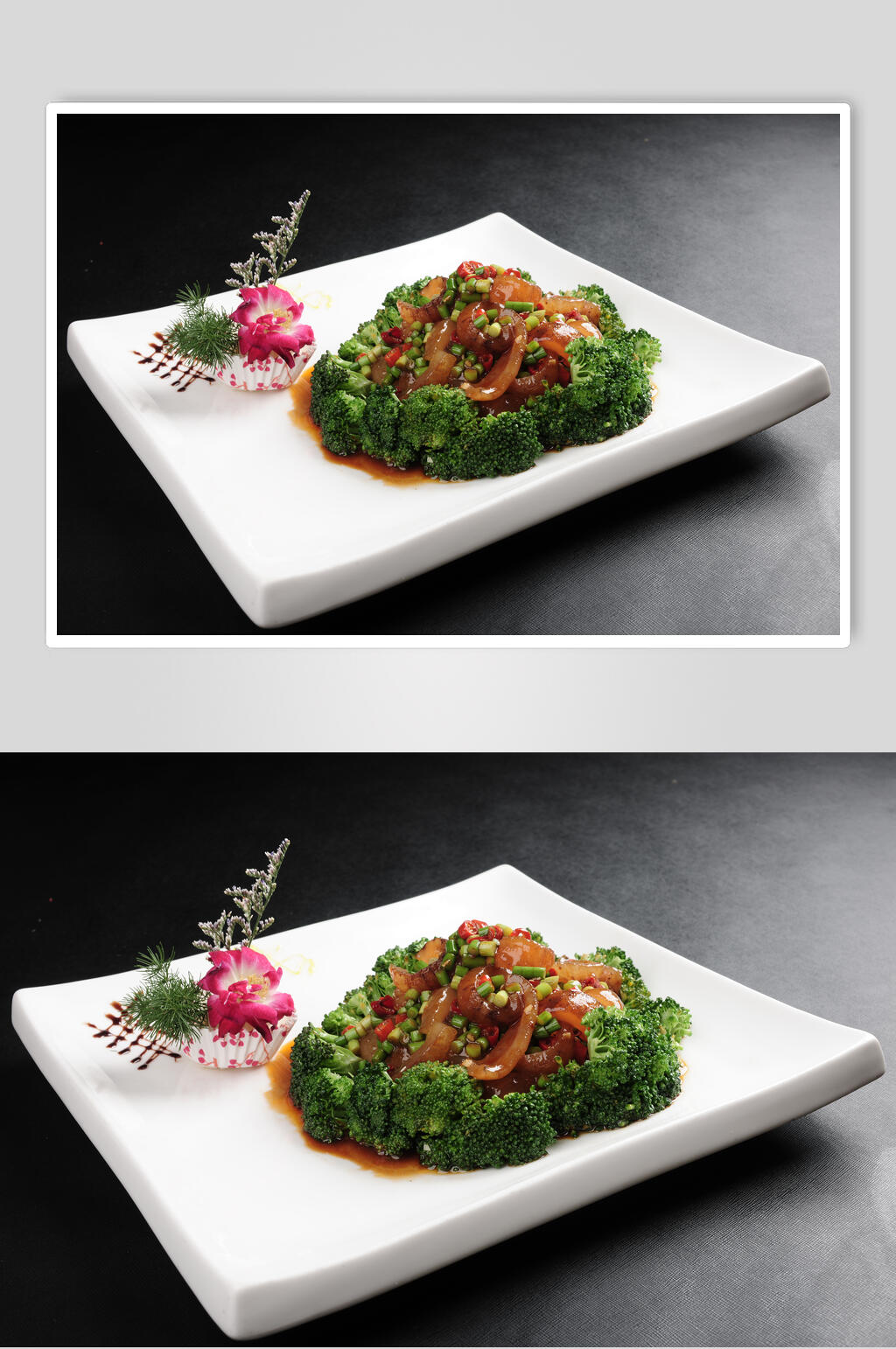 西蓝花干烧海参食品图片素材