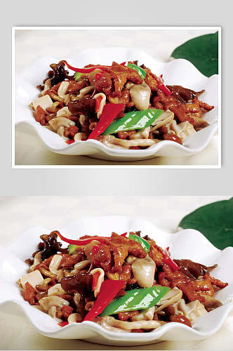 香辣肉片三菌菇图片