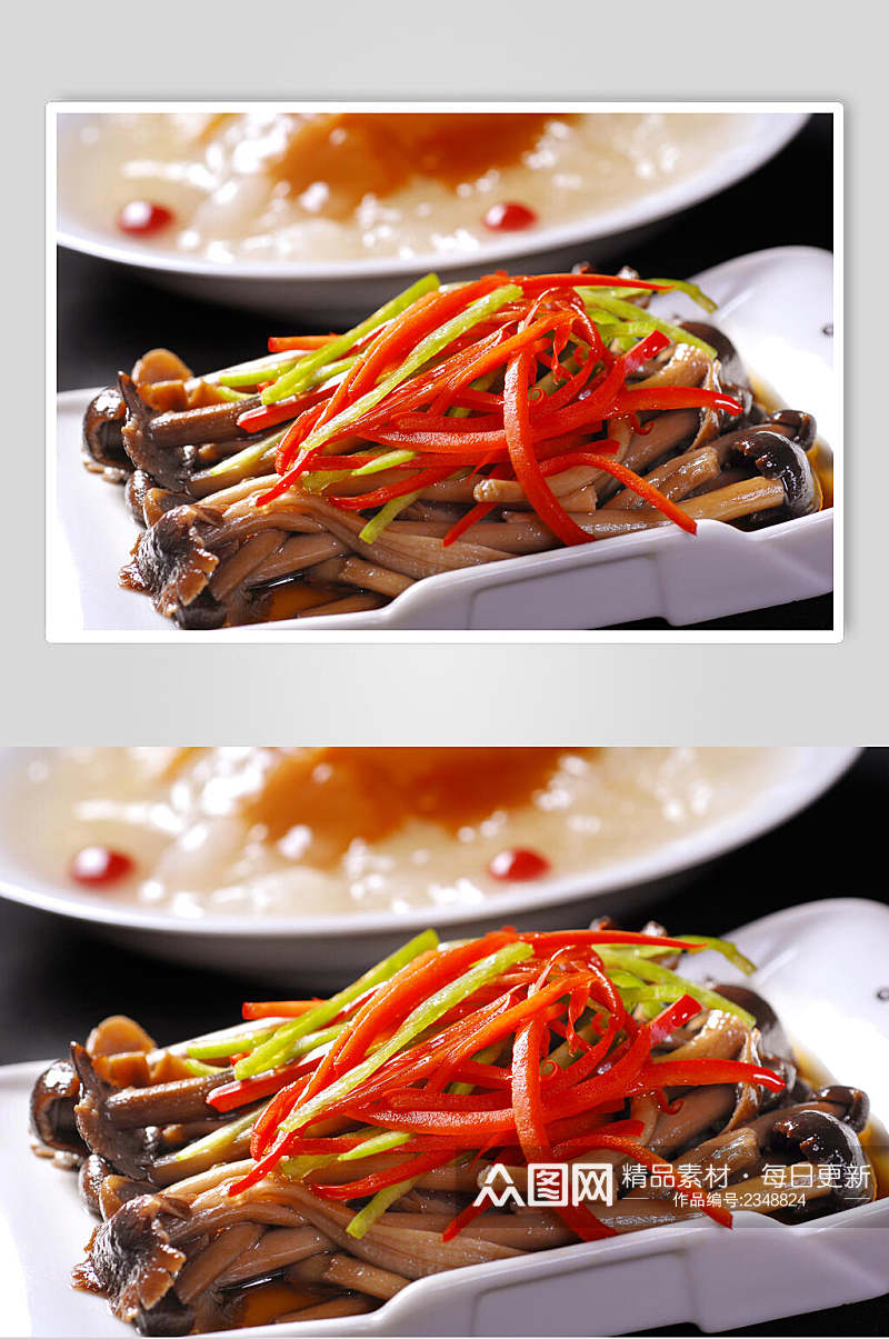 凉卤茶树菇食品摄影图片素材
