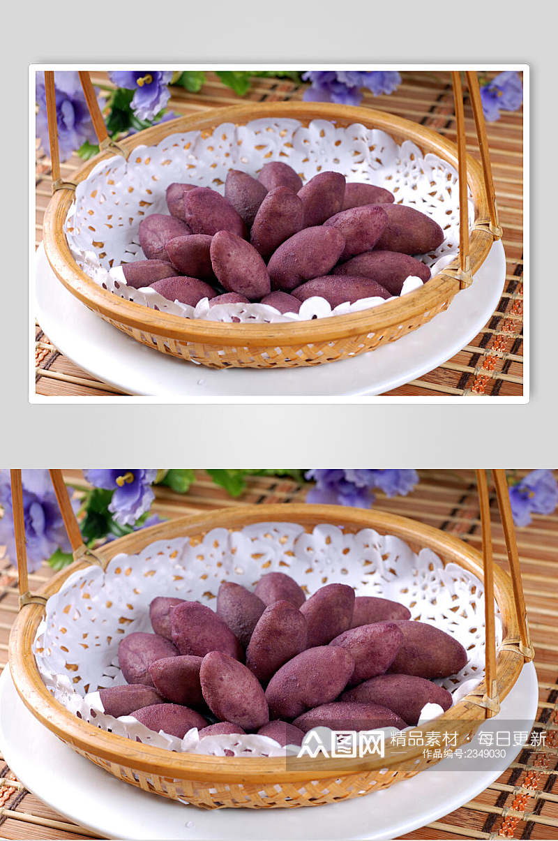 新鲜紫薯果食品高清图片素材