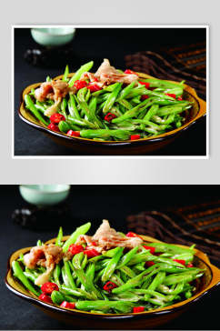 砂锅扁豆食物高清图片