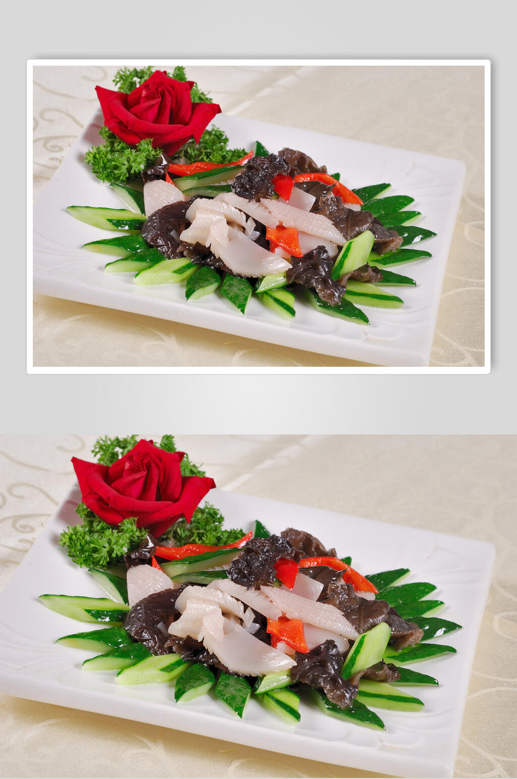 青瓜木耳炒鲜鱿食物图片素材