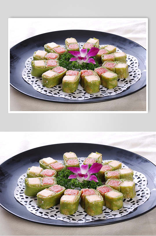 绿茶水果卷食物图片