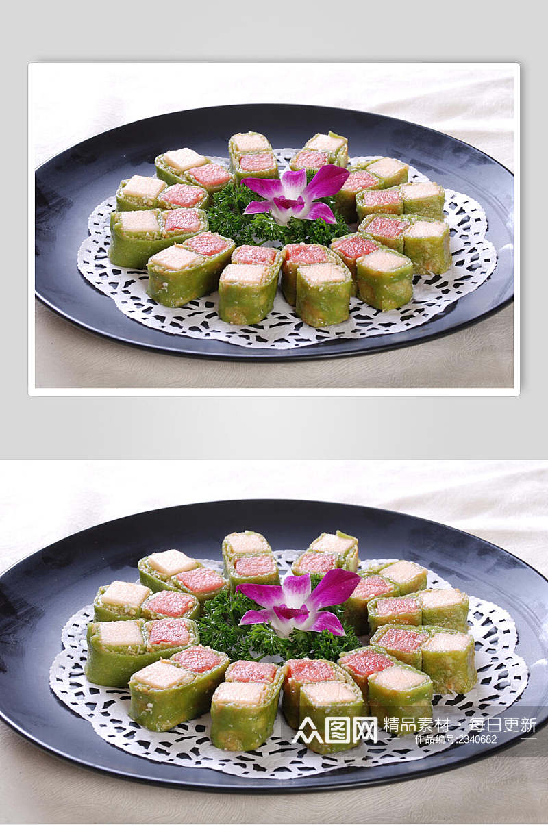 绿茶水果卷食物图片素材