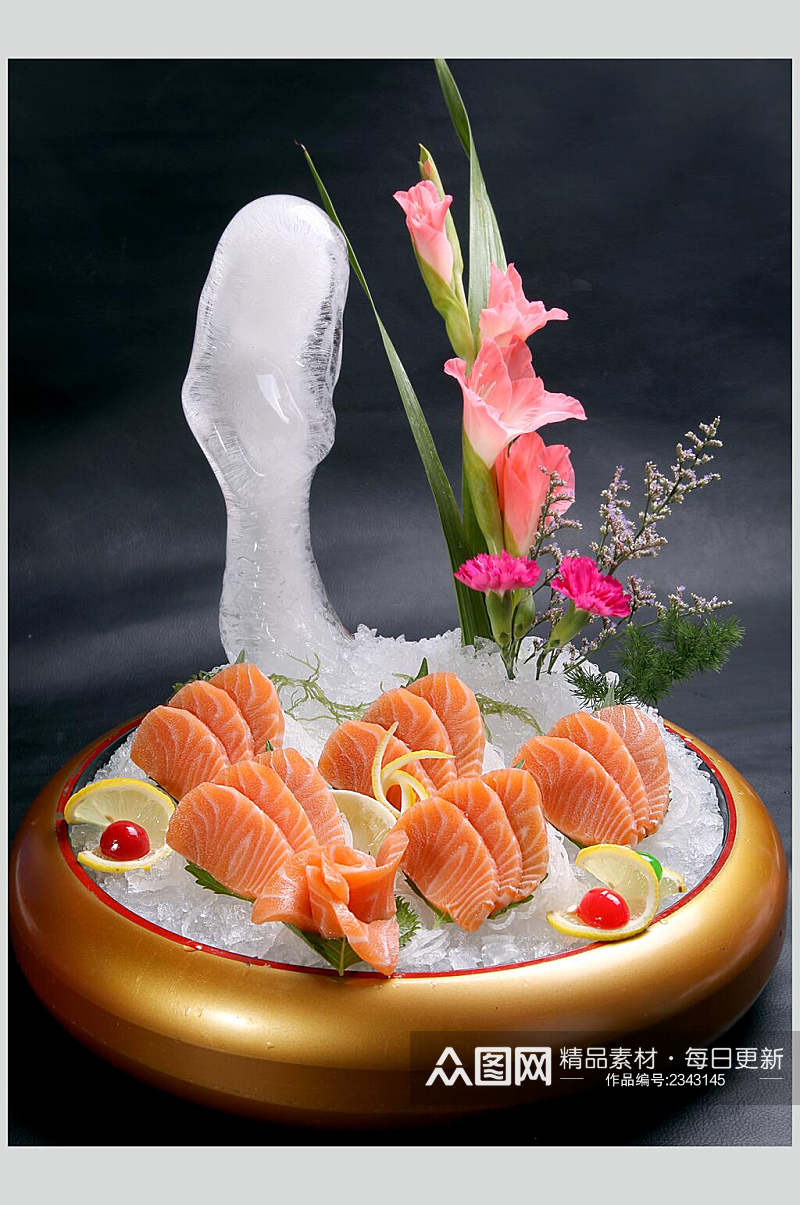 美味三文鱼刺身食品图片素材