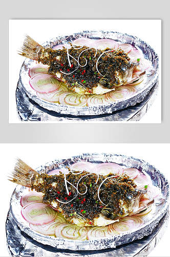 铁板酸菜鲈鱼美食图片