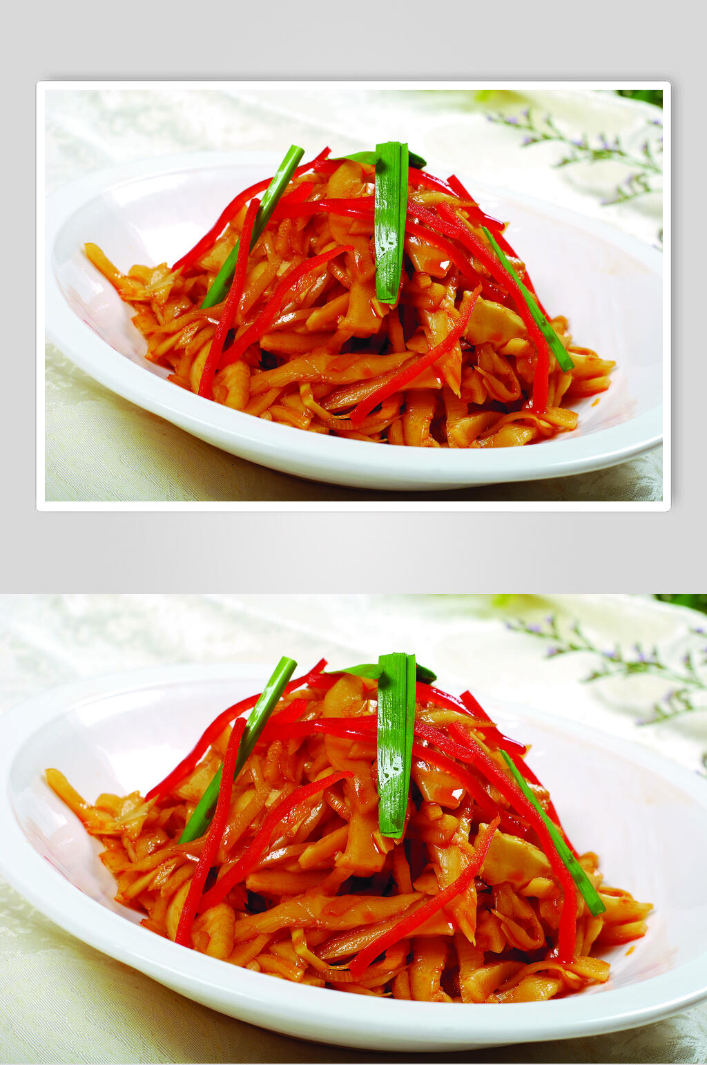酱汁鱿鱼脆笋食品高清图片素材