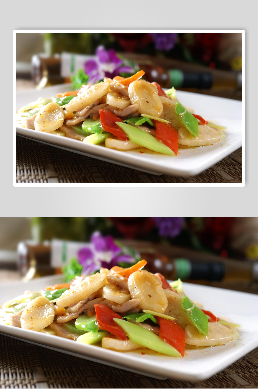 酱年糕炒玉兰片食物图片素材