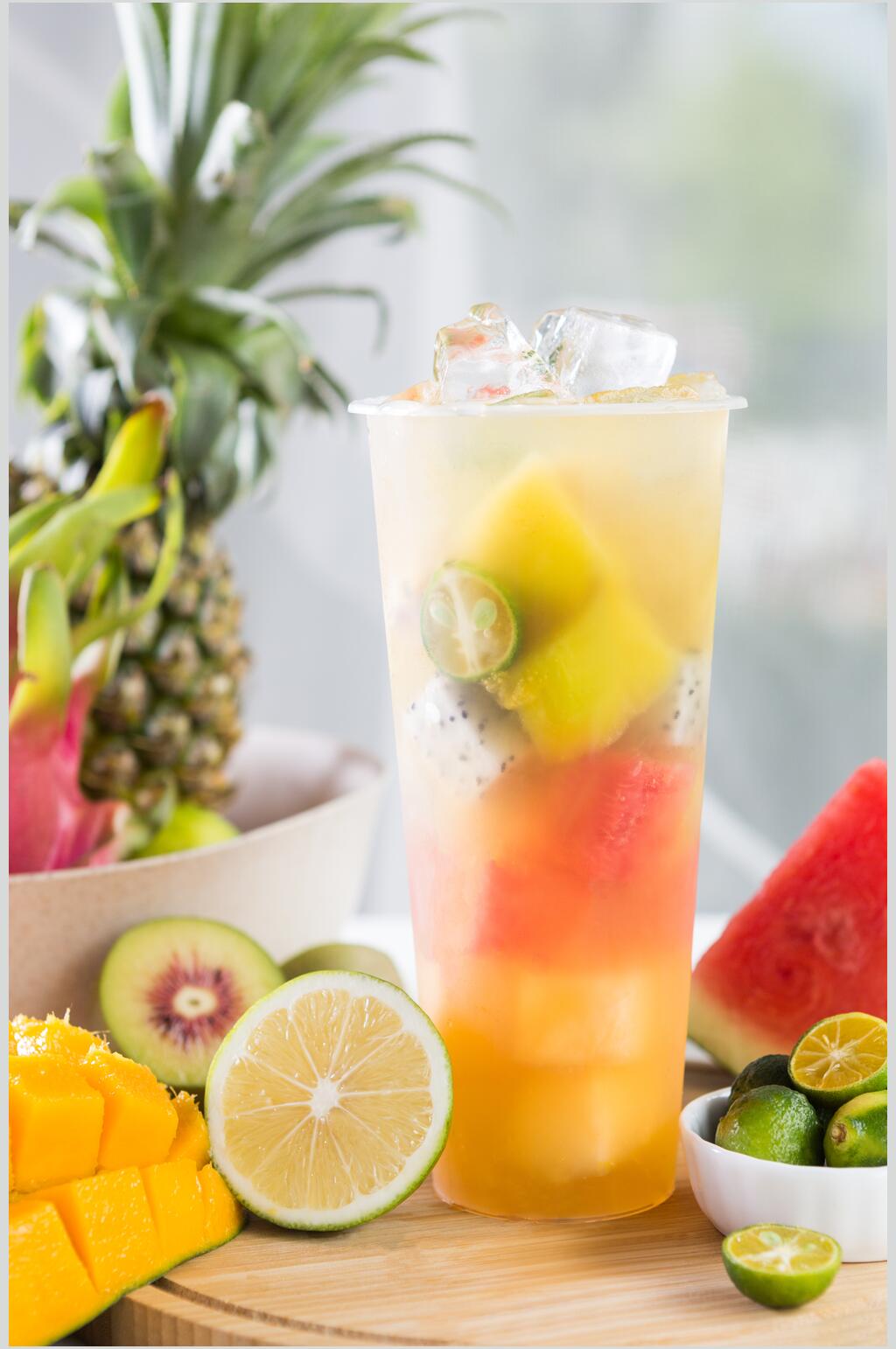 夏日冰凉水果茶饮品摄影图素材