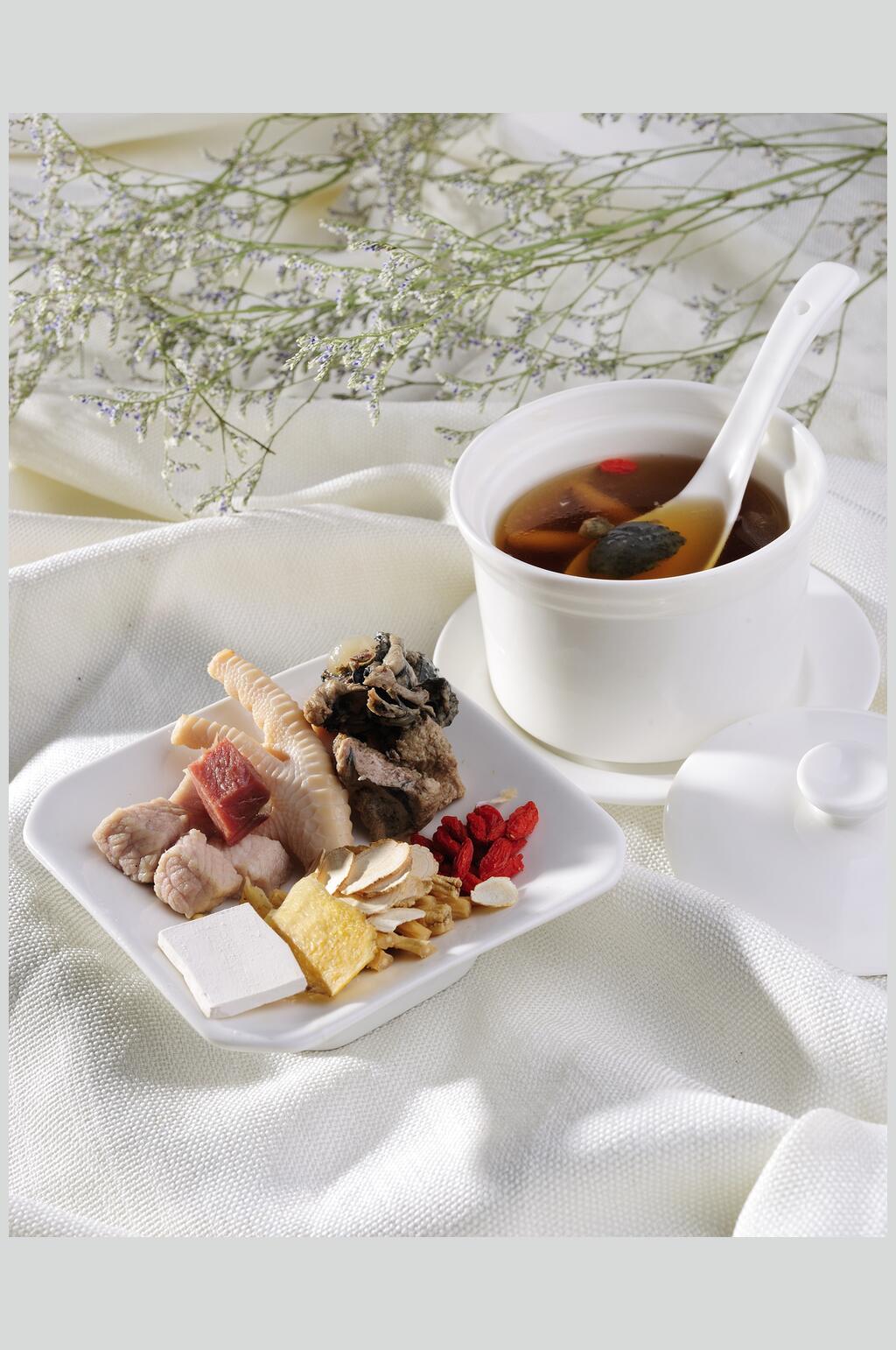 花旗参炖竹丝鸡美食图片素材