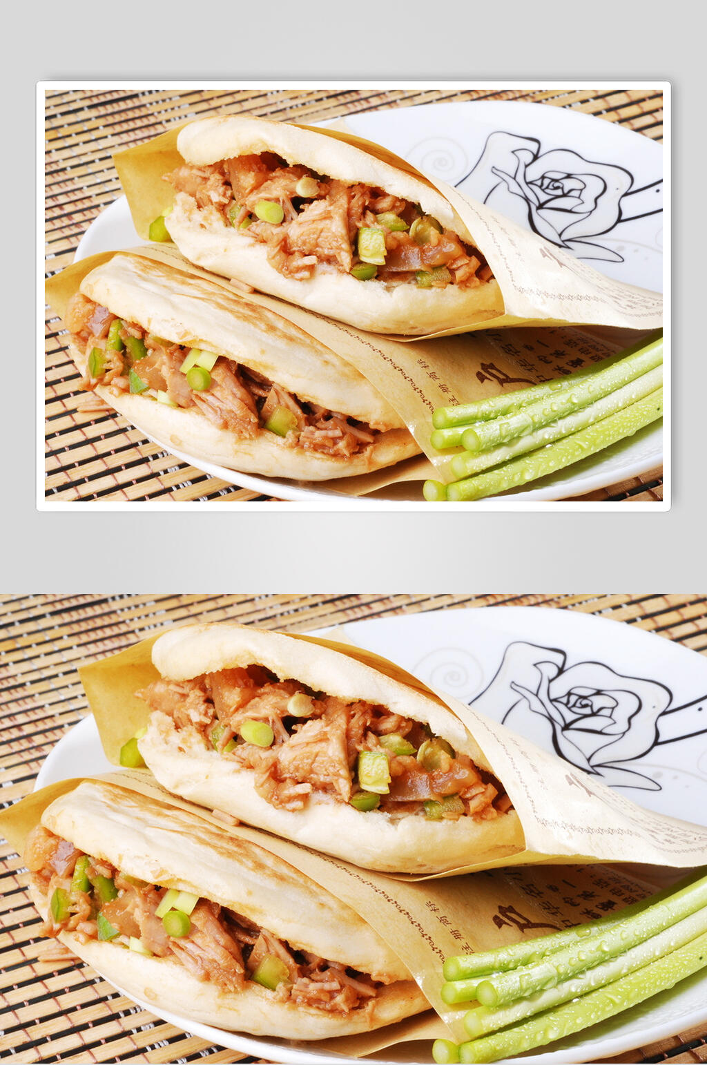 精品小吃肉夹馍食品高清图片素材
