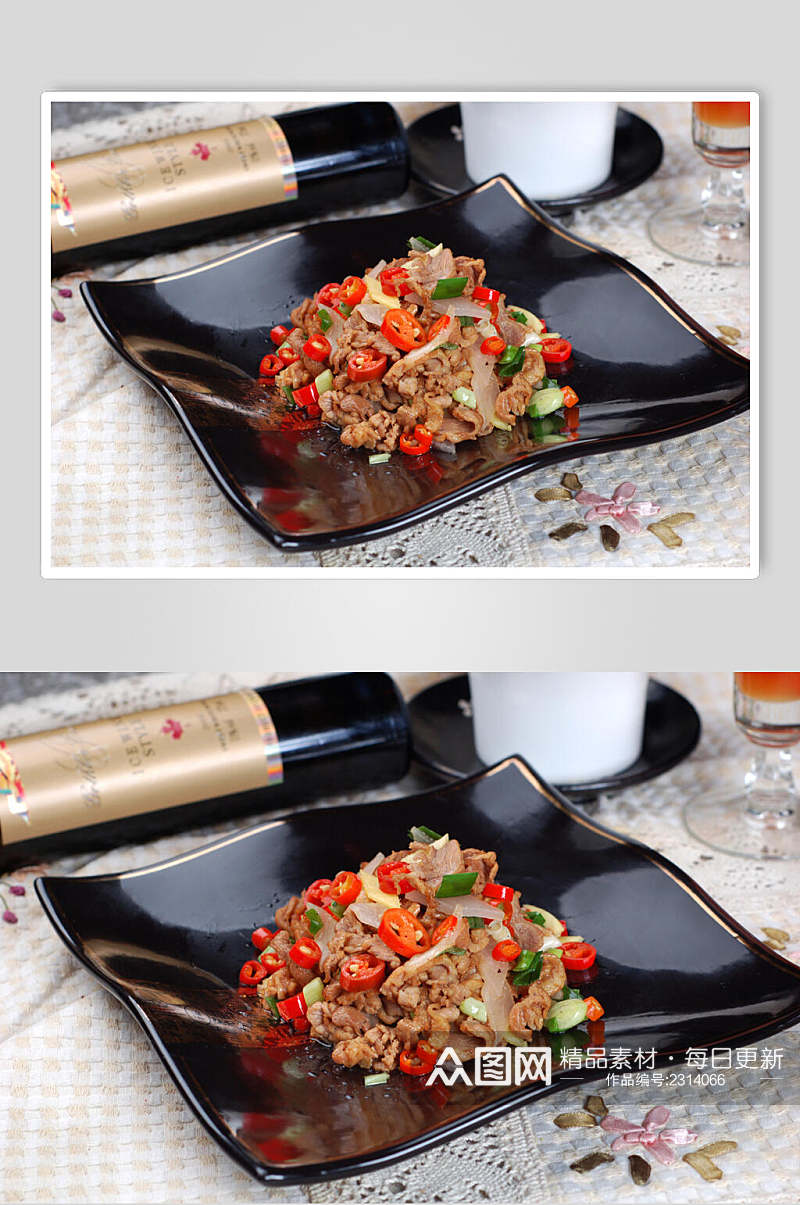 湘菜香炒腊猪舌餐饮食品图片素材