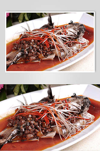 水豆豉蒸潜鱼食物高清图片