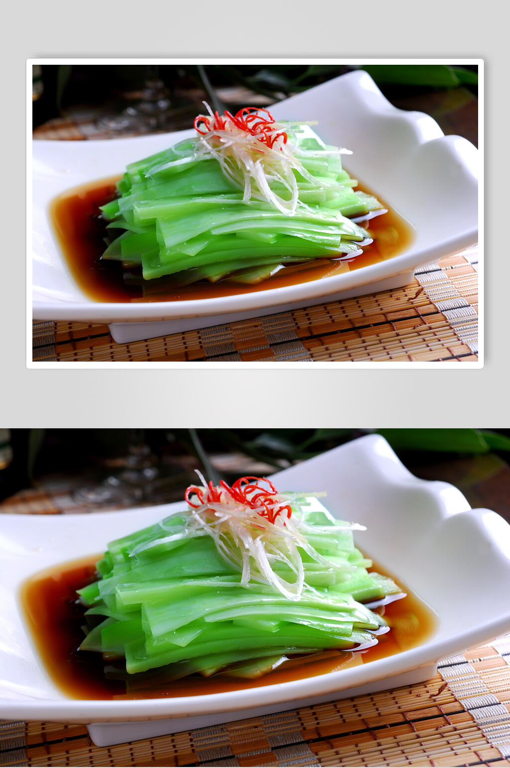 素白灼芥兰美食图片素材