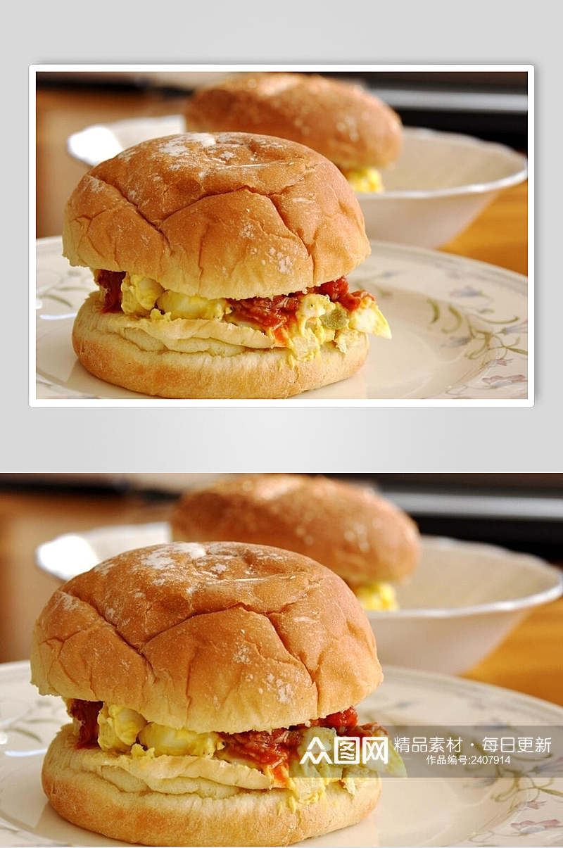 面包汉堡食物摄影图片素材