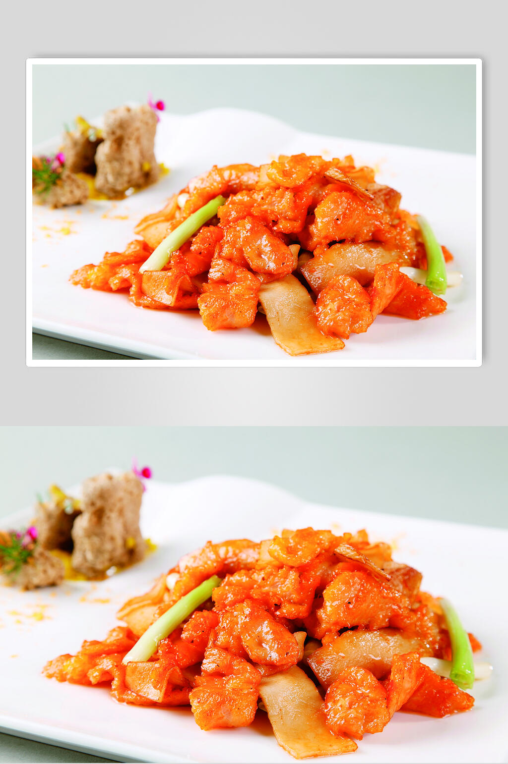 鲍鱼菇蒜香肉图片素材