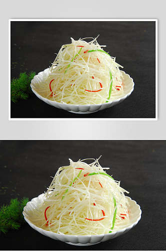 新鲜美味芥末木瓜丝食品图片