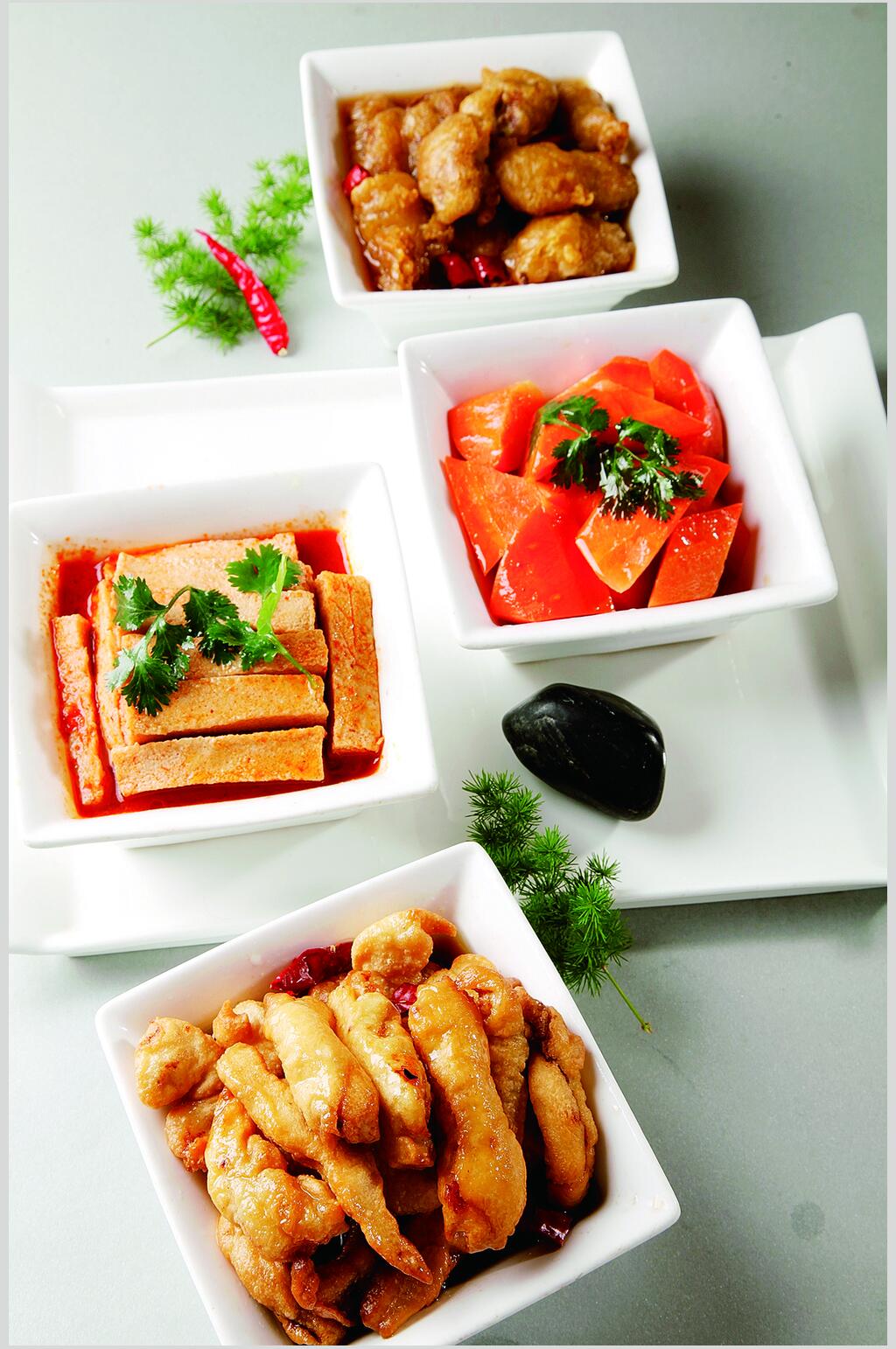 农家四小碗食物摄影图片素材