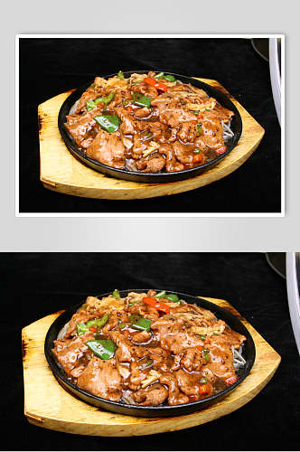 铁板牛肉三菌餐饮图片