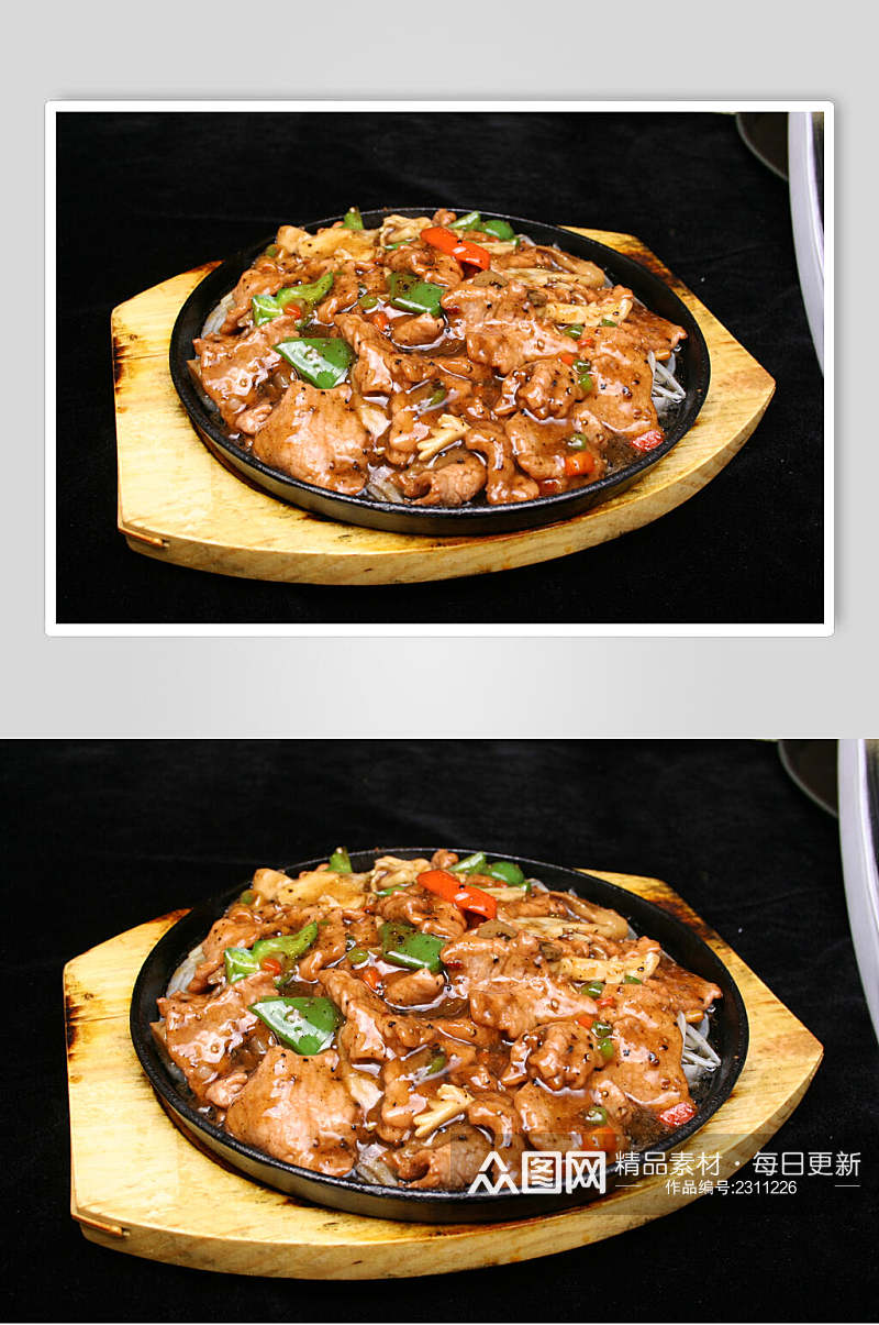 铁板牛肉三菌餐饮图片素材